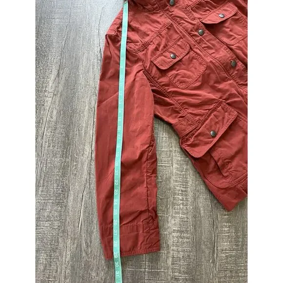 LL Bean Signature Waxed Utility Field Jacket Womens L Rust Red Orange Pockets - Picture 9 of 9